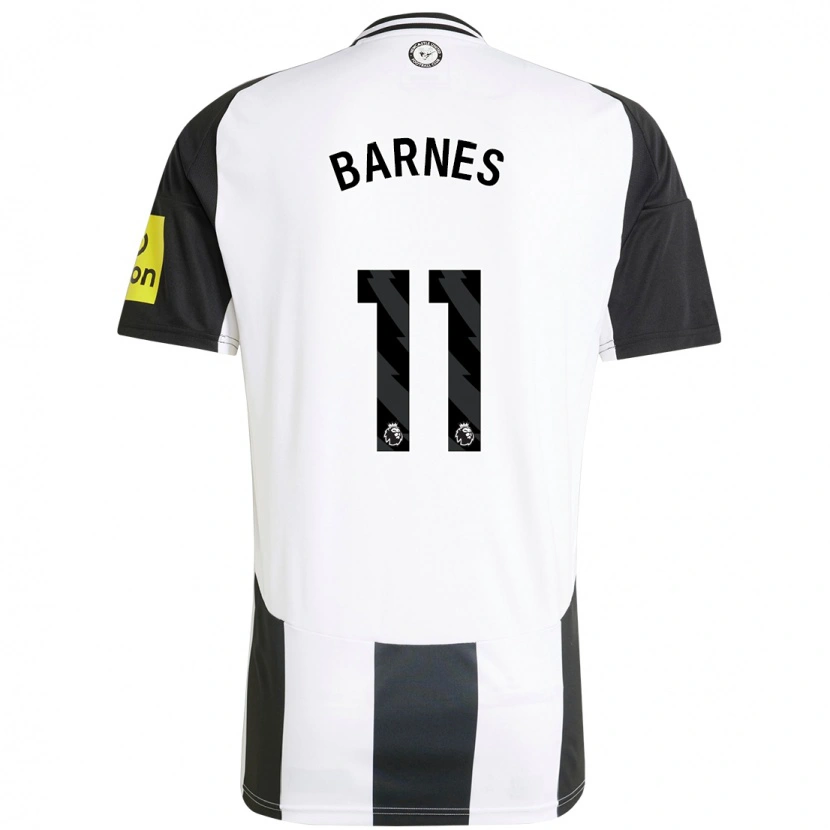 Danxen Hombre Camiseta Harvey Barnes #11 Blanco Negro 1ª Equipación 2024/25 La Camisa