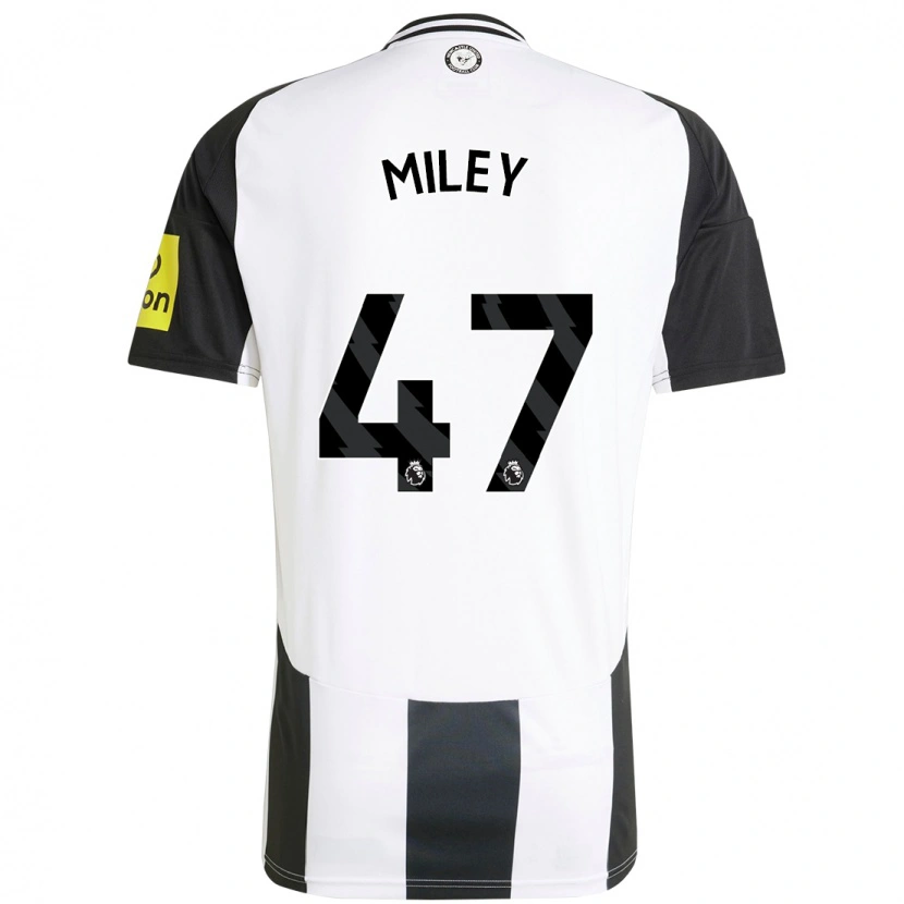 Danxen Hombre Camiseta Jamie Miley #47 Blanco Negro 1ª Equipación 2024/25 La Camisa