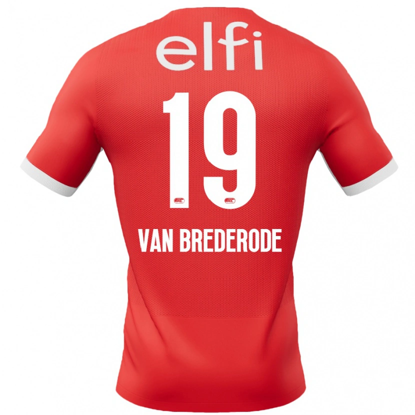 Danxen Hombre Camiseta Myron Van Brederode #19 Rojo Blanco 1ª Equipación 2024/25 La Camisa