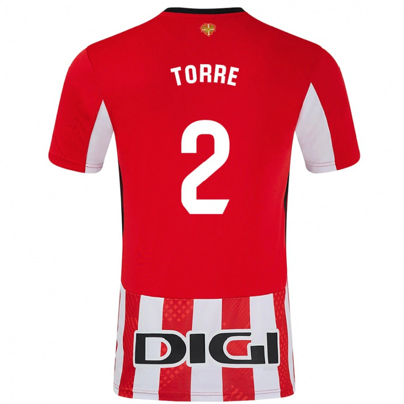 Danxen Hombre Camiseta Maddi Torre #2 Rojo Blanco 1ª Equipación 2024/25 La Camisa