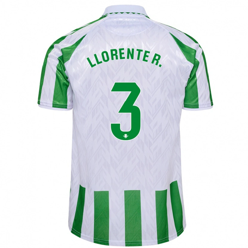 Danxen Hombre Camiseta Diego Llorente #3 Verde Rayas Blancas 1ª Equipación 2024/25 La Camisa