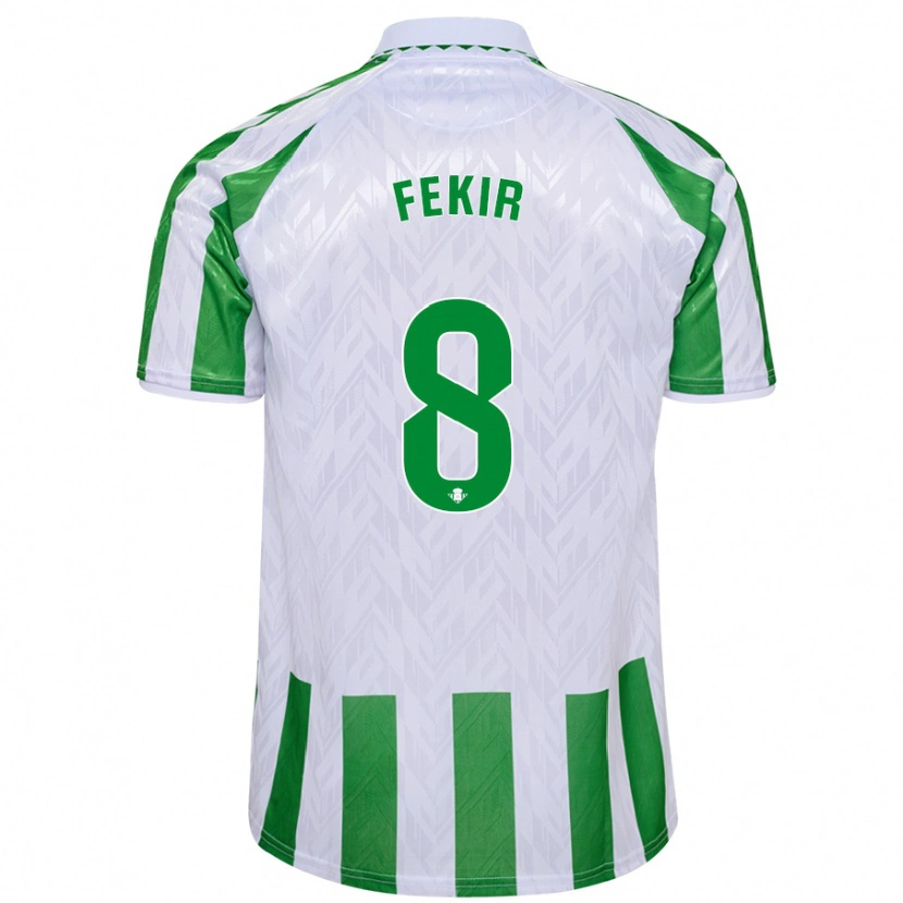 Danxen Hombre Camiseta Nabil Fekir #8 Verde Rayas Blancas 1ª Equipación 2024/25 La Camisa