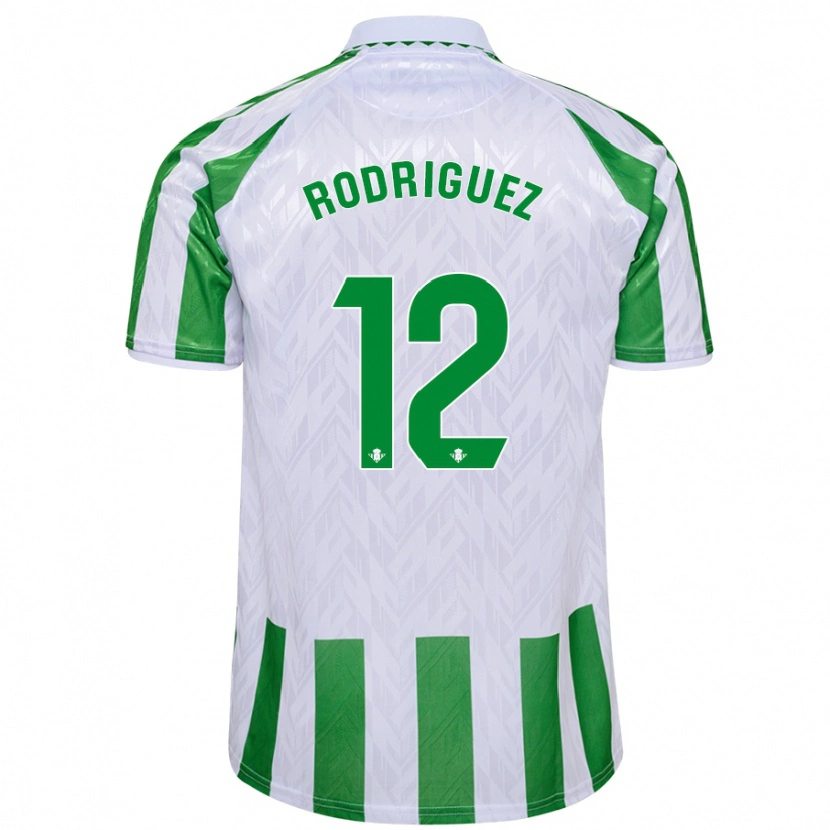 Danxen Hombre Camiseta Ricardo Rodríguez #12 Verde Rayas Blancas 1ª Equipación 2024/25 La Camisa