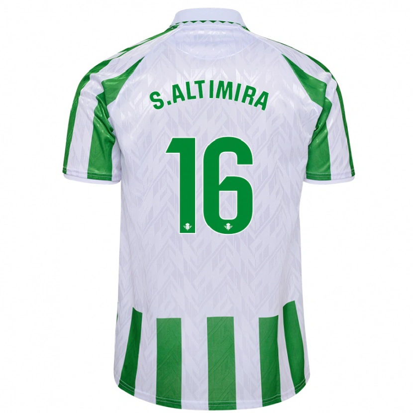 Danxen Hombre Camiseta Sergi Altimira #16 Verde Rayas Blancas 1ª Equipación 2024/25 La Camisa