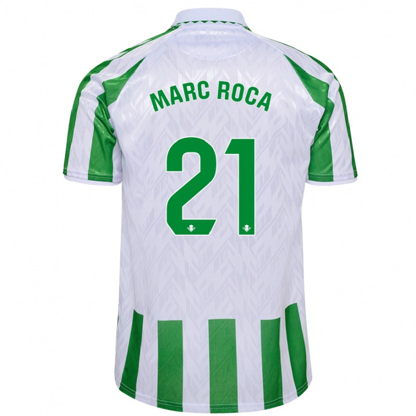 Danxen Hombre Camiseta Marc Roca #21 Verde Rayas Blancas 1ª Equipación 2024/25 La Camisa