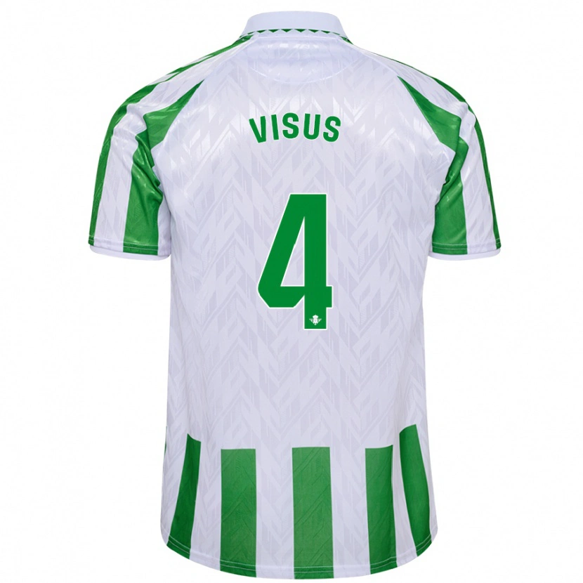 Danxen Hombre Camiseta Ricardo Visus #4 Verde Rayas Blancas 1ª Equipación 2024/25 La Camisa