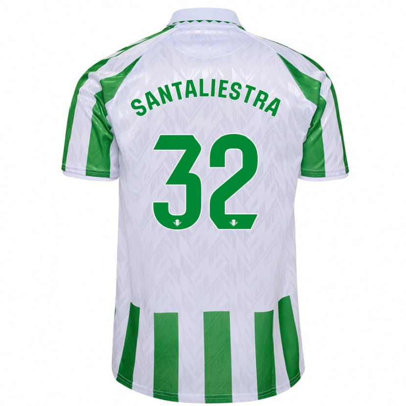 Danxen Hombre Camiseta Carla Santaliestra #32 Verde Rayas Blancas 1ª Equipación 2024/25 La Camisa