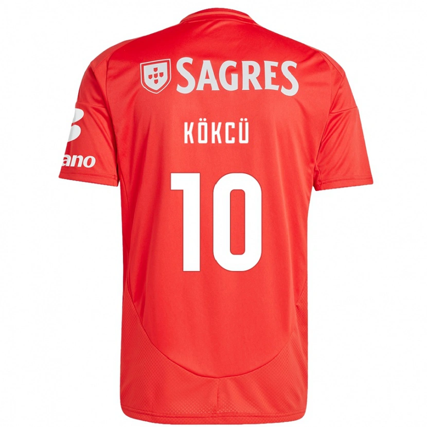 Danxen Hombre Camiseta Orkun Kökçü #10 Rojo Blanco 1ª Equipación 2024/25 La Camisa