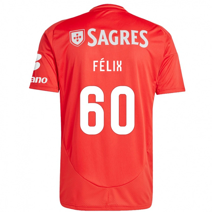 Danxen Hombre Camiseta Nuno Félix #60 Rojo Blanco 1ª Equipación 2024/25 La Camisa