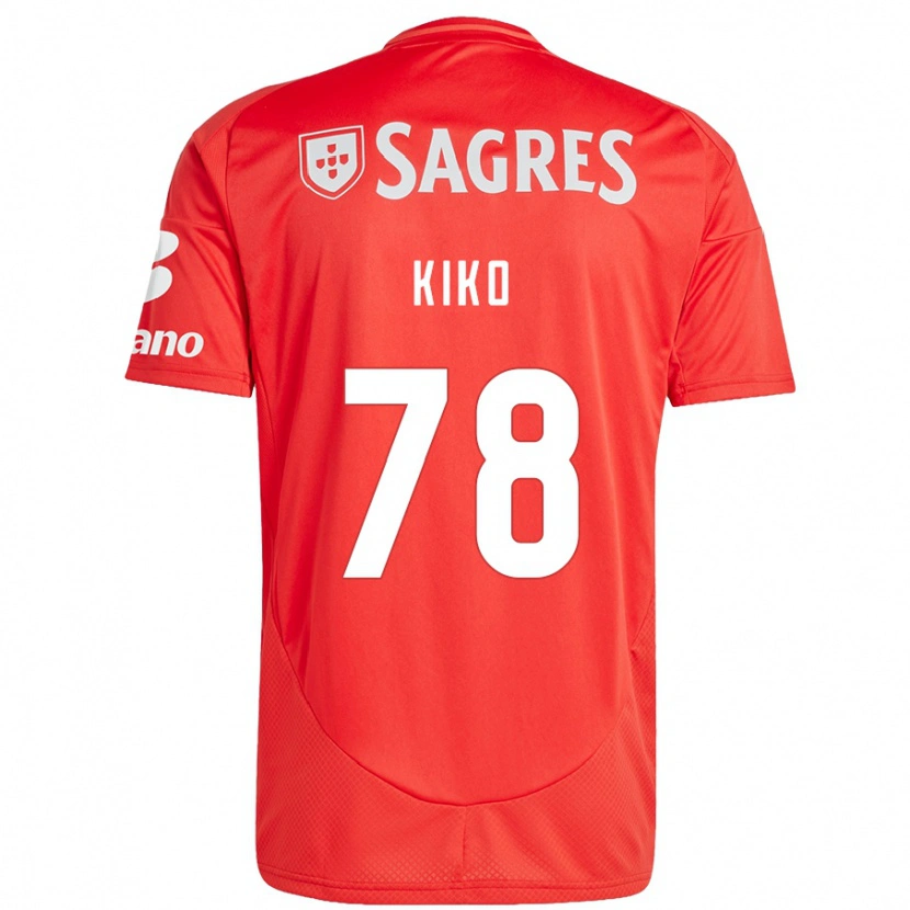 Danxen Hombre Camiseta Kiko #78 Rojo Blanco 1ª Equipación 2024/25 La Camisa