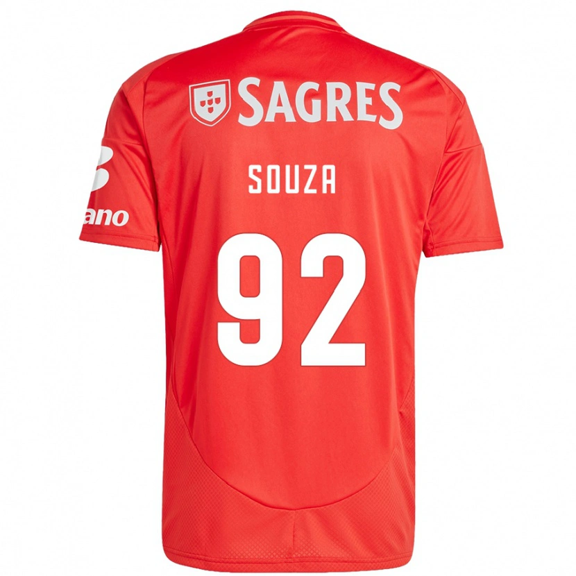 Danxen Hombre Camiseta Pedro Souza #92 Rojo Blanco 1ª Equipación 2024/25 La Camisa