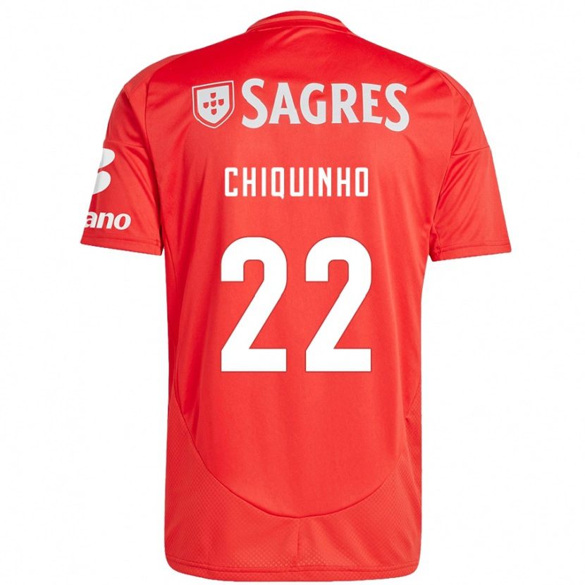 Danxen Hombre Camiseta Chiquinho #22 Rojo Blanco 1ª Equipación 2024/25 La Camisa