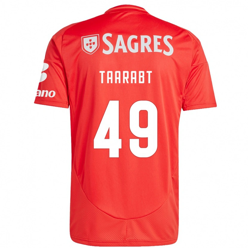 Danxen Hombre Camiseta Adel Taarabt #49 Rojo Blanco 1ª Equipación 2024/25 La Camisa