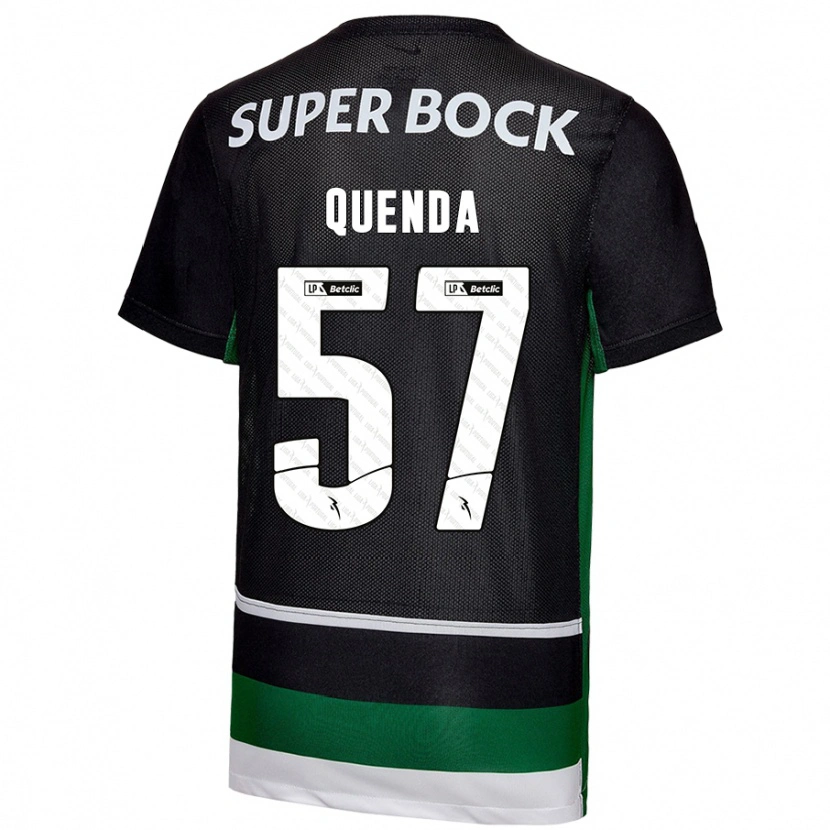 Danxen Hombre Camiseta Geovany Quenda #57 Negro Blanco Verde 1ª Equipación 2024/25 La Camisa