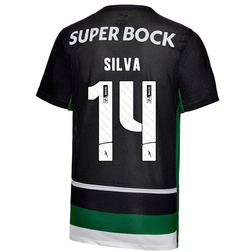 Danxen Hombre Camiseta Guilherme Silva #14 Negro Blanco Verde 1ª Equipación 2024/25 La Camisa