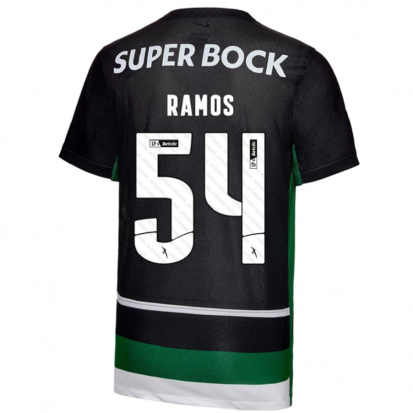 Danxen Hombre Camiseta Bruno Ramos #54 Negro Blanco Verde 1ª Equipación 2024/25 La Camisa