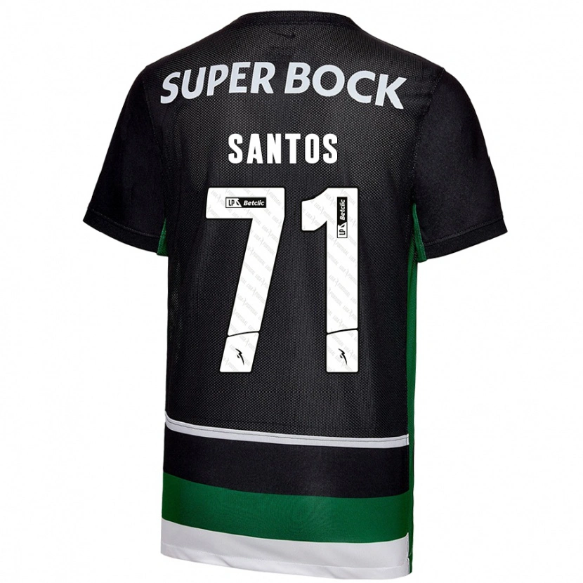 Danxen Hombre Camiseta Denilson Santos #71 Negro Blanco Verde 1ª Equipación 2024/25 La Camisa