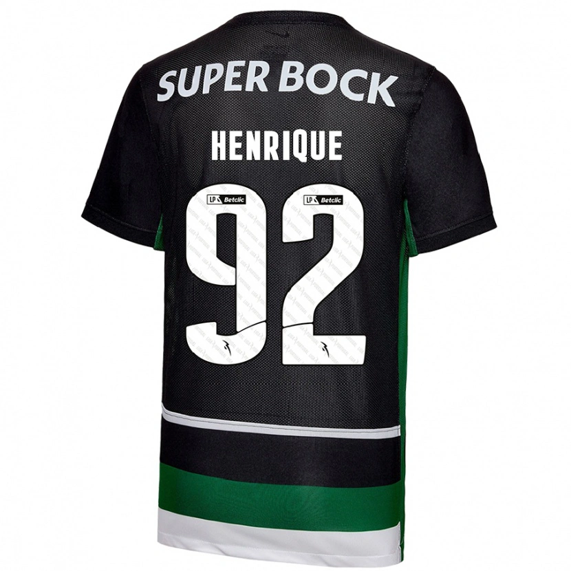 Danxen Hombre Camiseta Eduardo Henrique #92 Negro Blanco Verde 1ª Equipación 2024/25 La Camisa