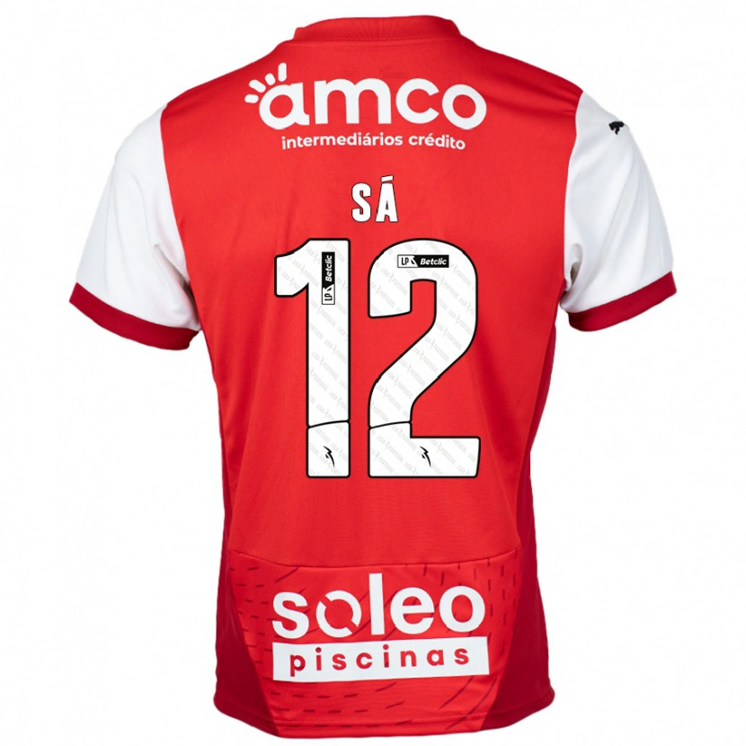 Danxen Hombre Camiseta Tiago Sá #12 Rojo Blanco 1ª Equipación 2024/25 La Camisa