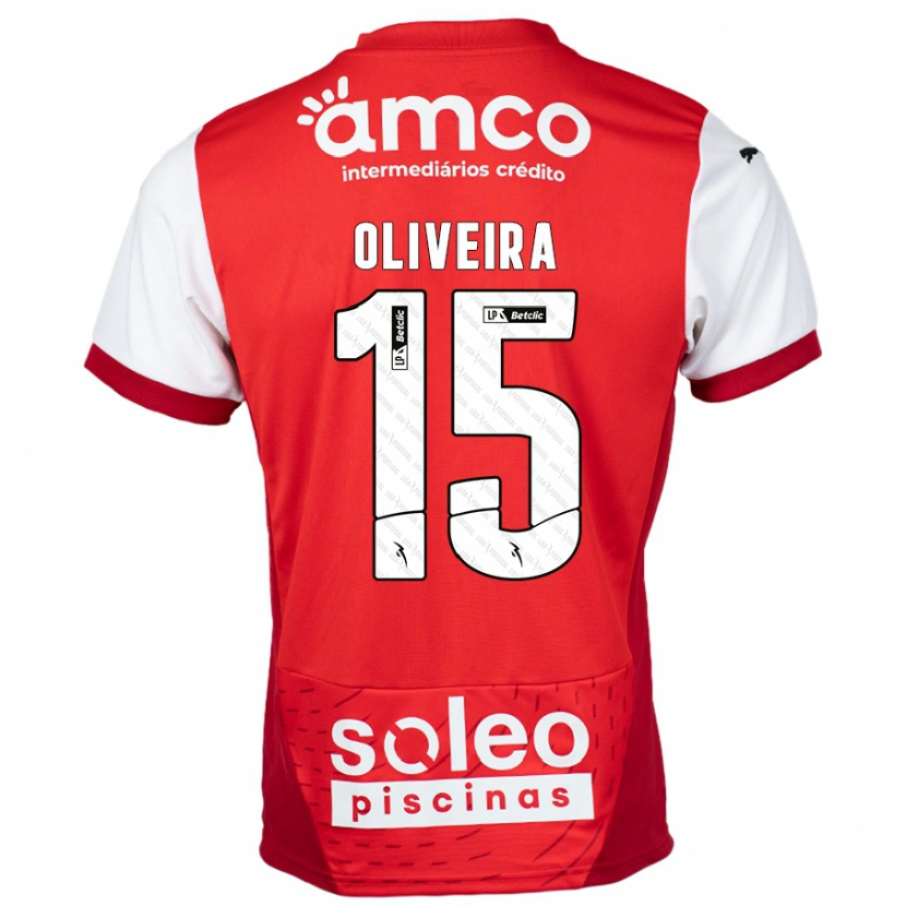 Danxen Hombre Camiseta Paulo Oliveira #15 Rojo Blanco 1ª Equipación 2024/25 La Camisa