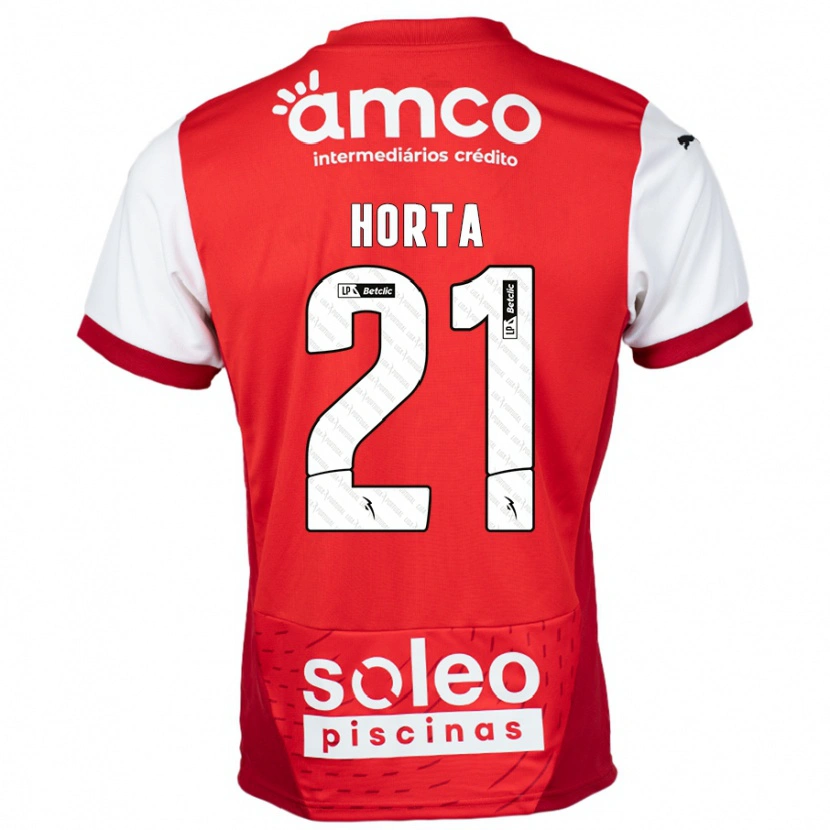 Danxen Hombre Camiseta Ricardo Horta #21 Rojo Blanco 1ª Equipación 2024/25 La Camisa