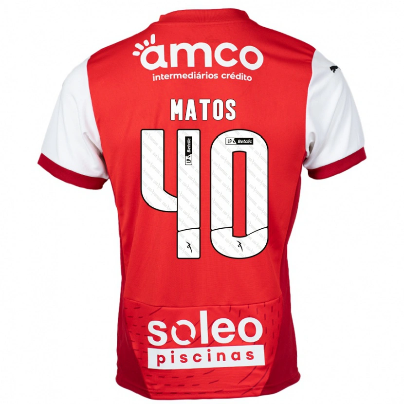 Danxen Hombre Camiseta João Matos #40 Rojo Blanco 1ª Equipación 2024/25 La Camisa