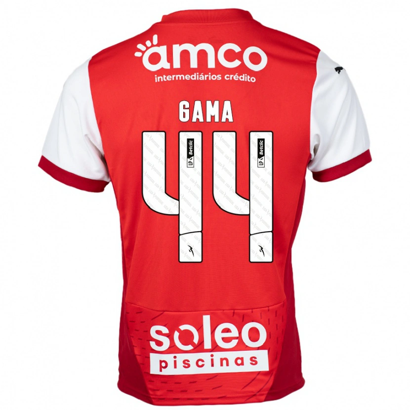 Danxen Hombre Camiseta Dinis Gama #44 Rojo Blanco 1ª Equipación 2024/25 La Camisa