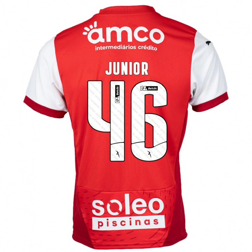 Danxen Hombre Camiseta Mário Junior #46 Rojo Blanco 1ª Equipación 2024/25 La Camisa