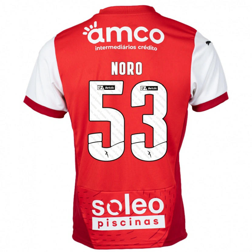 Danxen Hombre Camiseta Jonatás Noro #53 Rojo Blanco 1ª Equipación 2024/25 La Camisa