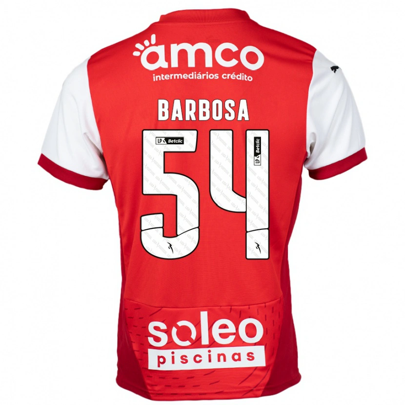 Danxen Hombre Camiseta Guilherme Barbosa #54 Rojo Blanco 1ª Equipación 2024/25 La Camisa