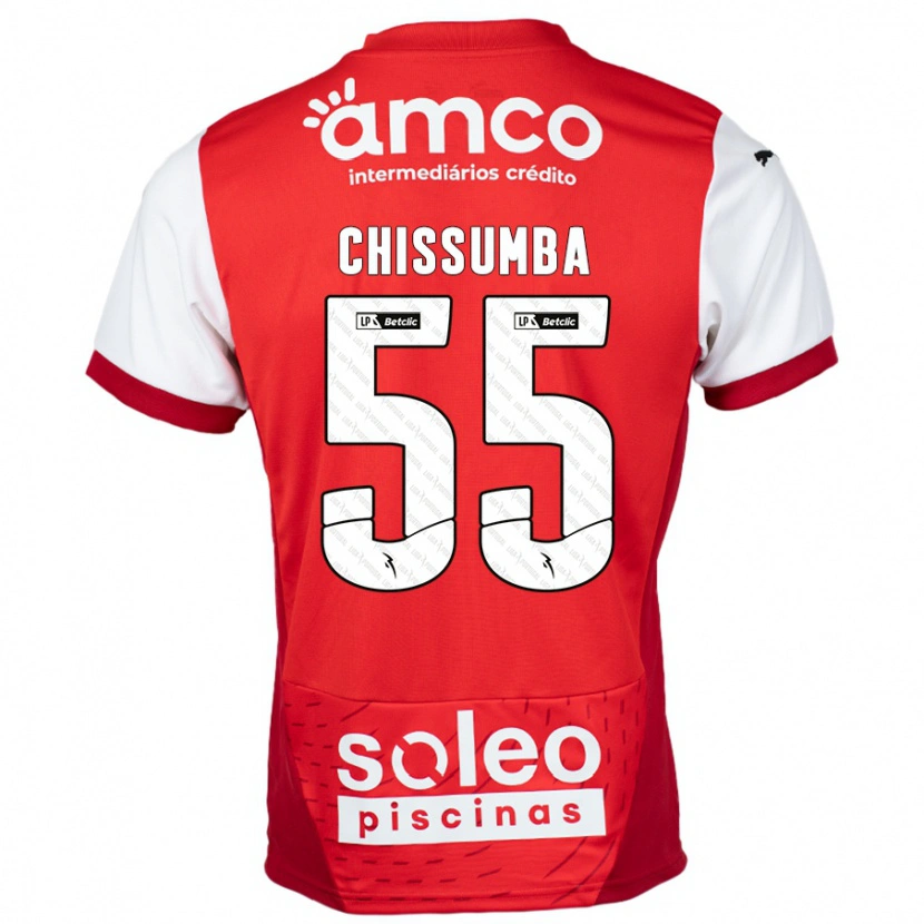 Danxen Hombre Camiseta Chissumba #55 Rojo Blanco 1ª Equipación 2024/25 La Camisa