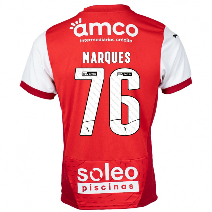 Danxen Hombre Camiseta Tomás Marques #76 Rojo Blanco 1ª Equipación 2024/25 La Camisa