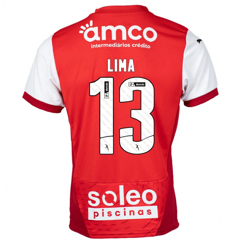 Danxen Hombre Camiseta Aline Lima #13 Rojo Blanco 1ª Equipación 2024/25 La Camisa