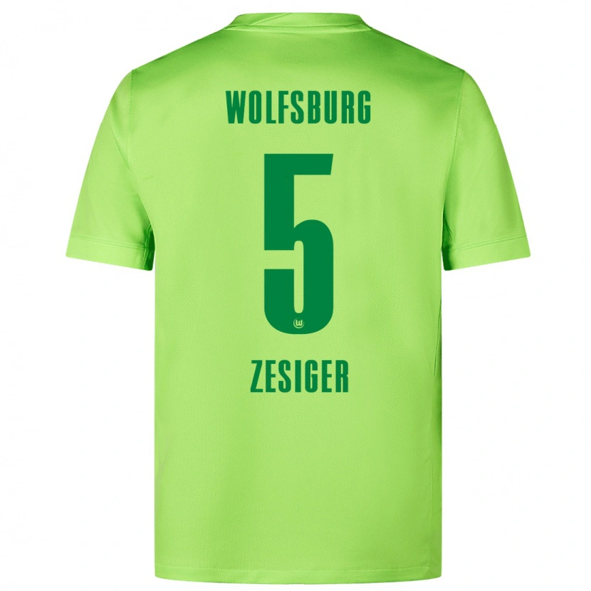 Danxen Hombre Camiseta Cédric Zesiger #5 Verde Fluorescente 1ª Equipación 2024/25 La Camisa