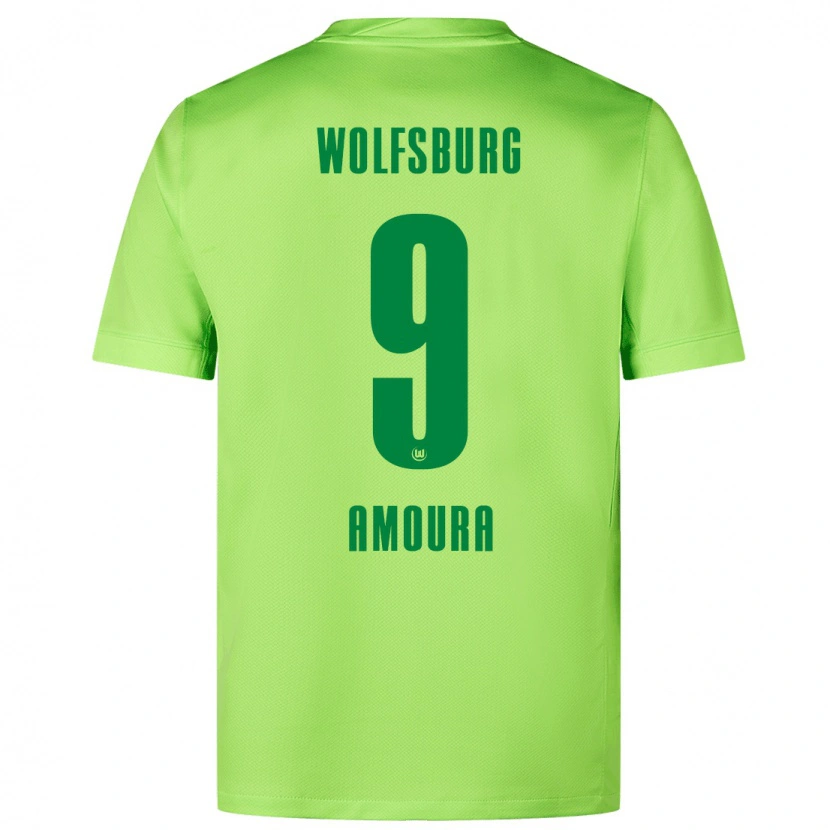 Danxen Hombre Camiseta Mohamed Amoura #9 Verde Fluorescente 1ª Equipación 2024/25 La Camisa