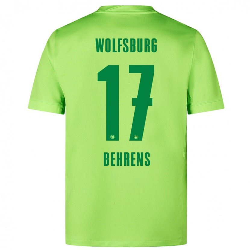 Danxen Hombre Camiseta Kevin Behrens #17 Verde Fluorescente 1ª Equipación 2024/25 La Camisa