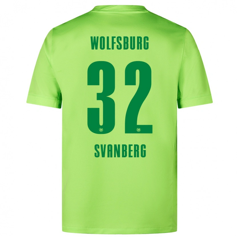 Danxen Hombre Camiseta Mattias Svanberg #32 Verde Fluorescente 1ª Equipación 2024/25 La Camisa