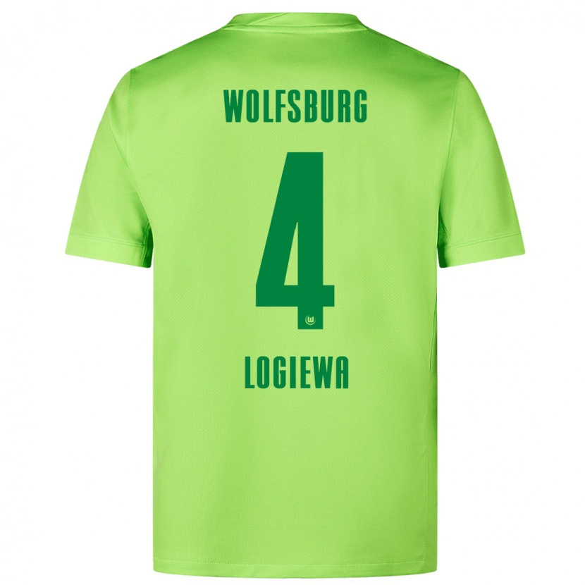 Danxen Hombre Camiseta Luca Logiewa #4 Verde Fluorescente 1ª Equipación 2024/25 La Camisa