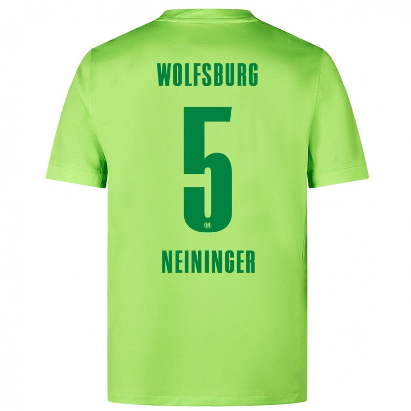 Danxen Hombre Camiseta Tim Neininger #5 Verde Fluorescente 1ª Equipación 2024/25 La Camisa