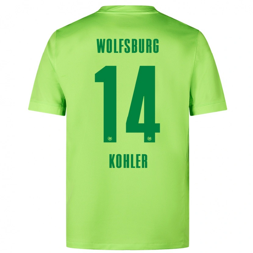 Danxen Hombre Camiseta Leonard Köhler #14 Verde Fluorescente 1ª Equipación 2024/25 La Camisa