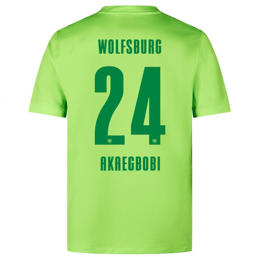 Danxen Hombre Camiseta Jonathan Akaegbobi #24 Verde Fluorescente 1ª Equipación 2024/25 La Camisa