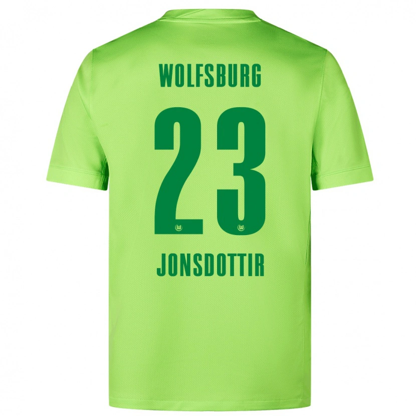 Danxen Hombre Camiseta Sveindís Jane Jónsdóttir #23 Verde Fluorescente 1ª Equipación 2024/25 La Camisa