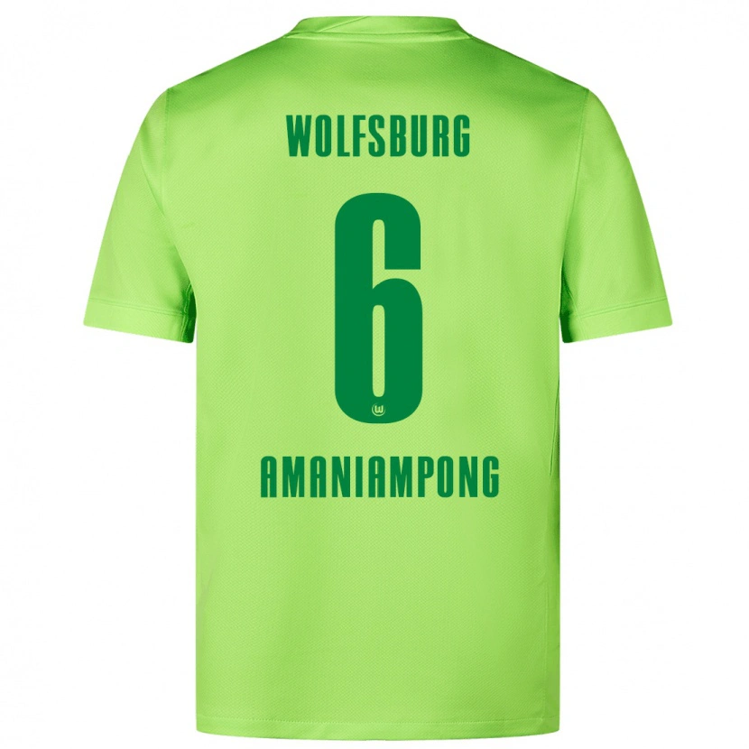 Danxen Hombre Camiseta Marces Amaniampong #6 Verde Fluorescente 1ª Equipación 2024/25 La Camisa