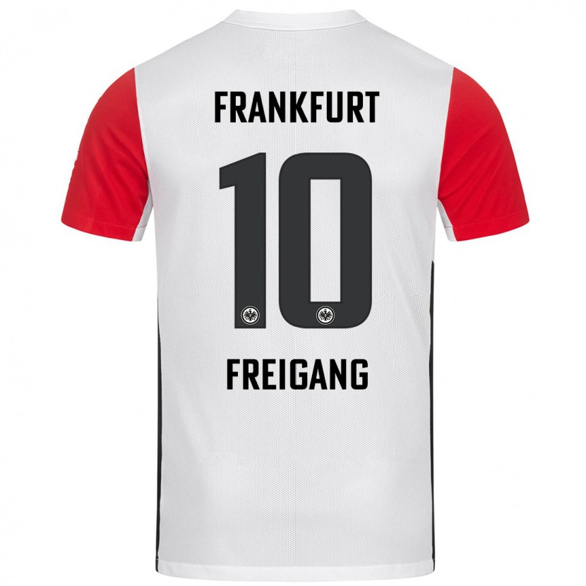 Danxen Hombre Camiseta Laura Freigang #10 Blanco Rojo 1ª Equipación 2024/25 La Camisa