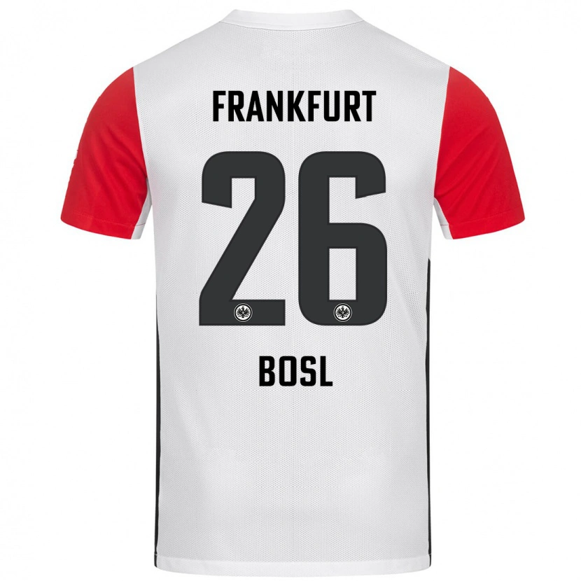 Danxen Hombre Camiseta Cara Bosl #26 Blanco Rojo 1ª Equipación 2024/25 La Camisa