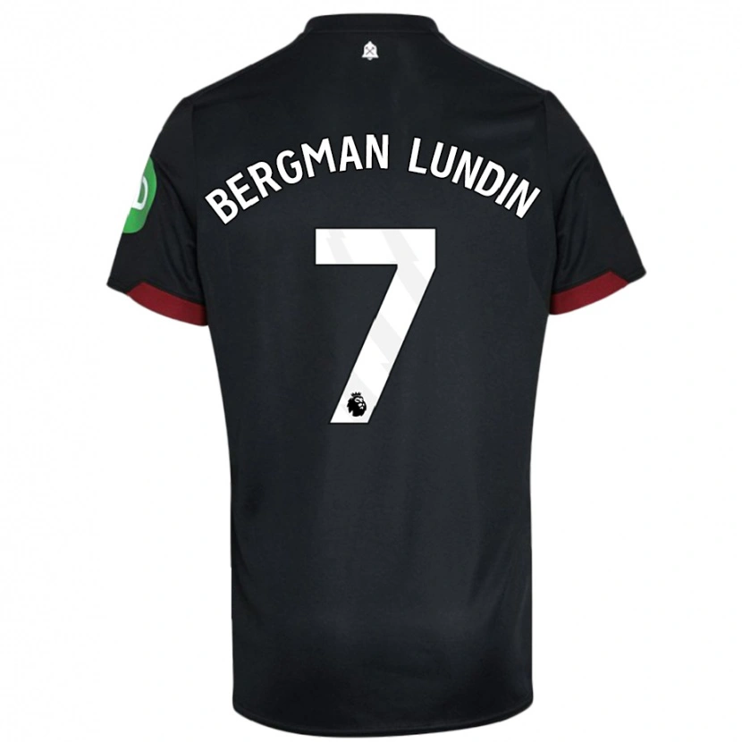 Danxen Hombre Camiseta Marika Bergman-Lundin #7 Negro Blanco 2ª Equipación 2024/25 La Camisa