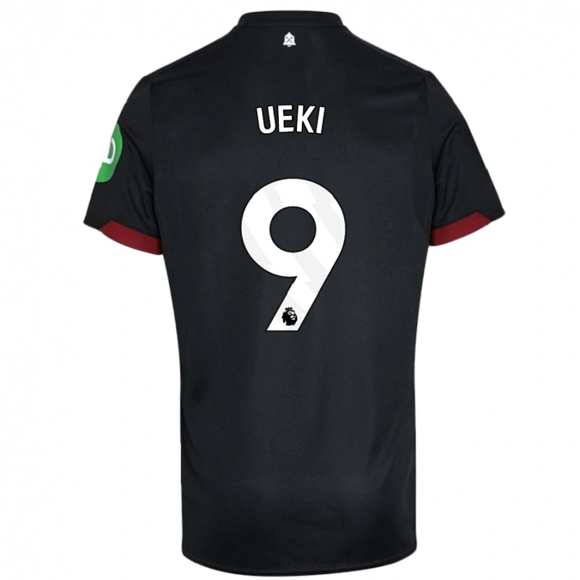 Danxen Hombre Camiseta Riko Ueki #9 Negro Blanco 2ª Equipación 2024/25 La Camisa