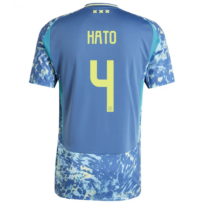 Danxen Hombre Camiseta Jorrel Hato #4 Gris Azul Amarillo 2ª Equipación 2024/25 La Camisa