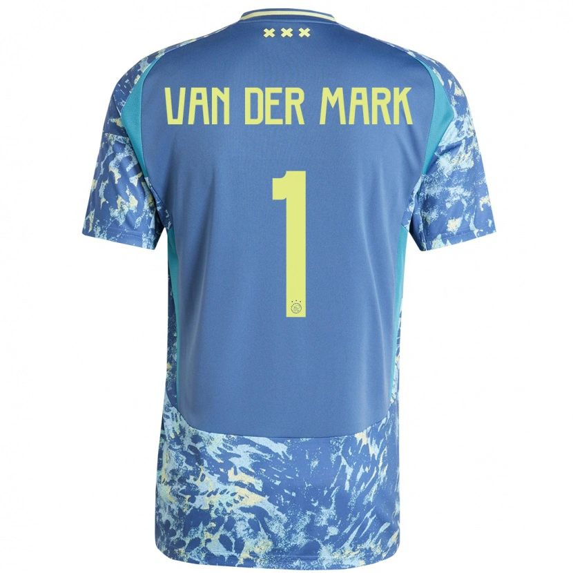 Danxen Hombre Camiseta Jesper Van Der Mark #1 Gris Azul Amarillo 2ª Equipación 2024/25 La Camisa