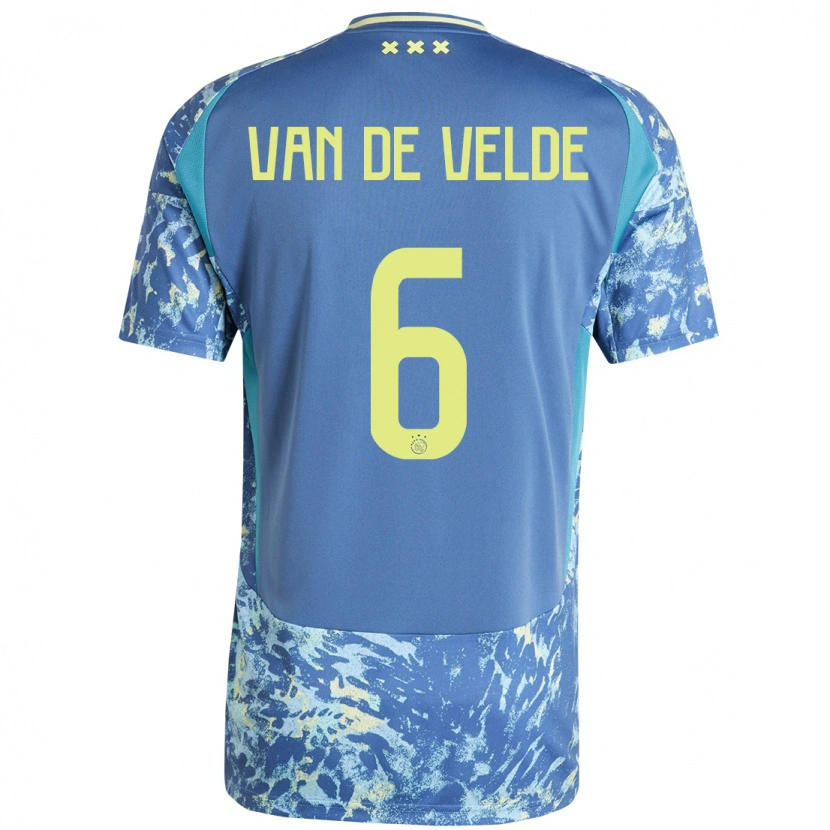 Danxen Hombre Camiseta Jonna Van De Velde #6 Gris Azul Amarillo 2ª Equipación 2024/25 La Camisa